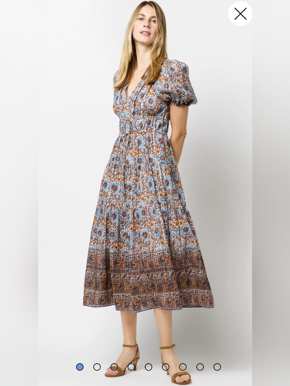 Ulla Johnson Ilana Puff Sleeve Midi Dress Size 2